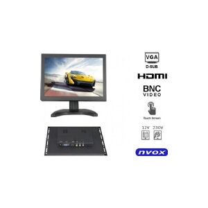 Nvox open frame lcd 8 tommer touchscreen monitor led vga hdmi av bnc 12v 230v