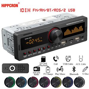 Hippcron Lecteur MP3 de voiture 12 V Autoradio Auto Radio 1 Din Support Localiser et trouver la voiture Télécommande Stéréo de voiture Application de téléphone portable USB SD AUX AM FM - Publicité