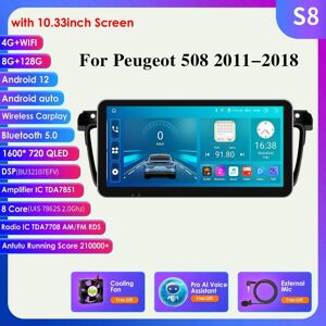 Hizpo Autoradio Android 2din pour Peugeot 508 508SW 2011 - 2018 Autoradio multimédia lecteur vidéo GPS Navi écran Intelligent unité principale Carplay 4G RDS DSP - Publicité