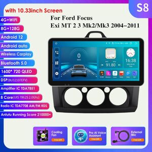 Hizpo Autoradio 9  2 Din 4G-LTE WiFi pour Ford Focus Exi MT 2 3 Mk2 Mk3 2004-2011 Lecteur multimédia Android 12 Navigation GPS Unité principale à écran intelligent - Publicité