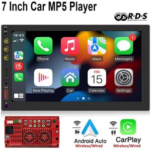 Autoradio Bluetooth 2 Din Android-Auto sans fil Apple CarPlay Bluetooth MP5 lecteur multimédia système Audio USB unité principale FS03W - Publicité