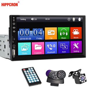 SageTechnology Hippcron autoradio lecteur MP5 1 Din Bluetooth HD 7 "écran tactile stéréo 12V FM ISO alimentation Aux entrée SD USB avec/sans caméra - Publicité