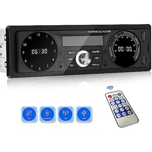 Andven Autoradio Bluetooth, Main Libre Stéréo Auto Radio Supporte  AUX/SD/USB / MP3 / MAV, FM Radio Voiture Récepteur avec Télécommande