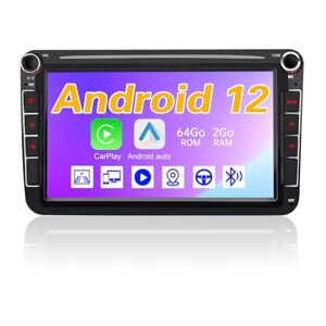AWESAFE Autoradio Android pour Golf 5 6 VW Passat Polo Seat Skoda, 8 “ HD écran Tactile, intégré Bluetooth carplay Android Auto FM,RDS,GPS,WiFi[2Go+64Go] - Publicité
