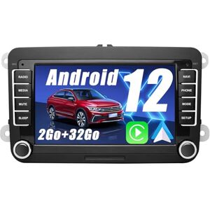 AWESAFE Autoradio Android pour Golf 5 6 VW Passat Polo Seat Skoda, 7 “ HD écran Tactile, intégré Bluetooth carplay Android Auto FM,RDS,GPS,WiFi[2Go+32Go] - Publicité