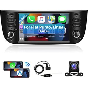 Podofo Autoradio pour Fiat Panda 2013-2020, 6.2 Pouces sans Fil Apple  Carplay Android Auto écran Bluetooth,Android 11 Lecteur Multimédia avec