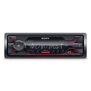 Sony DSX-A410BT Autoradio multimédia avec technologie Bluetooth Dual (4 x 55 W, Commandes vocales compatible avec Siri Eyes et Android, USB), Noir/Rouge - Publicité