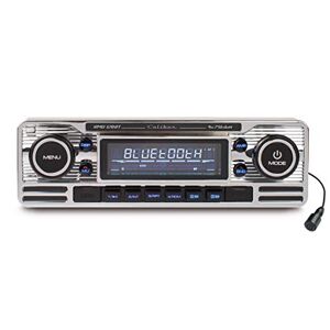 Caliber Autoradio Bluetooth Autoradio Voiture USB Auto Radio FM Autoradio 1 DIN Radio Vintage Design Chrome - Publicité