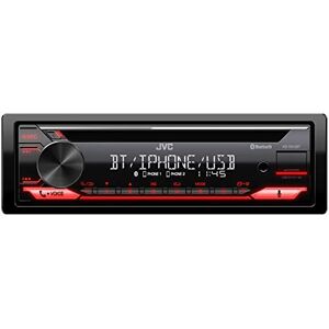 JVC KD-T812BT Récepteur CD avec Haut-Parleur BT (Tuner intégré Haute Performance, processeur sonore, USB, AUX, Spotify Control, 4 x 50 W, éclairage des Touches Rouge) - Publicité