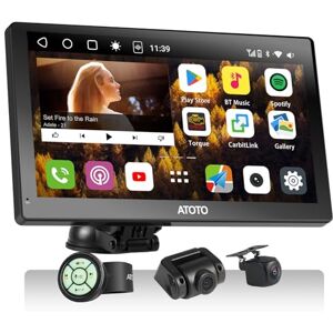 ATOTO P9 9" QLED Récepteurs multimédia, Android Autoradio Portable, 4G+32G, CarPlay sans Fil & Android Auto, Suivi GPS, 2 Bluetooth, avec Caméra Avant et Caméra Recul en 1080P, P909PR-S3 - Publicité