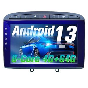 Podofo Carplay Autoradio Android pour Peugeot 308/408 2007-2013, 9 Écran  Tactile HiFi Android Auto GPS WiFi Bluetooth FM RDS Radio USB Autoradio +