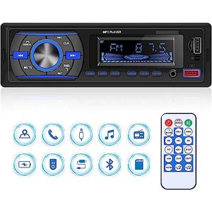 LETOUCH Autoradio Voiture Stéréo Mains Libres Bluetooth pour voiture Radio  FM Lecteur MP3 Lecteur USB / SD / AUX avec télécommande