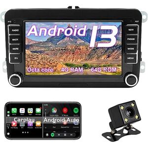 OVRICH Autoradio Android 13 pour VW Passat B6 B7 Golf 5 6 Jetta T5 Polo Touran Caddy Seat Tiguan Unité principale avec [8 Core 4G RAM + 64G ROM] Carplay/Android Auto/GPS Navigation/Bluetooth/4G Wifi/FM Radio - Publicité