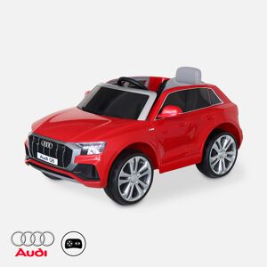 sweeek AUDI Q8 Rouge voiture electrique 12V. 1 place. 4x4 pour enfants avec autoradio et telecommande - Rouge