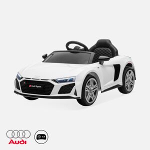 sweeek AUDI R8 voiture electrique 12V. blanche 1 place. 4x4 pour enfants. avec autoradio et telecommande - Blanc