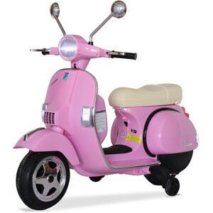 sweeek Vespa rose PX150. scooter electrique pour enfants 12V 4.5Ah. 1 place avec autoradio - Rose