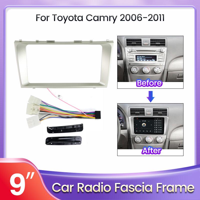 9 Inch Car Radio Frame For Toyota Camry 2006-2011 Dash Mount Kit Stereo GPS DVD Player Install Panel Adapter Cover Fascia Cable