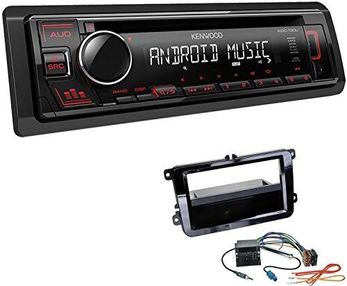 KDC130UREBS525 EHO Bilradio med installationssats som passar Volkswagen VW Passat Piano Black inkl Kenwood KDC-130UR 1 DIN USB AUX