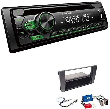 110UBGEBS32 EHO Bilradio med installationssats som passar Audi A6 Facelift med OEM 2DIN inkl Pioneer DEH-S110UBG 1 DIN grön tangentbelysning