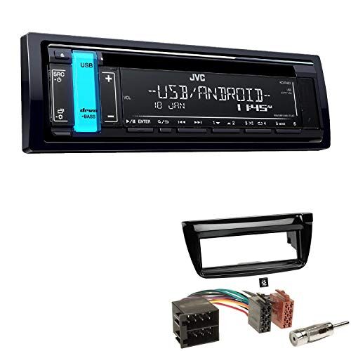 K491EBS287 EHO Bundle JVC KD-R491 1 DIN CD USB AUX Tuner USB AUX passar för Opel Combo från 2012 pianosvart
