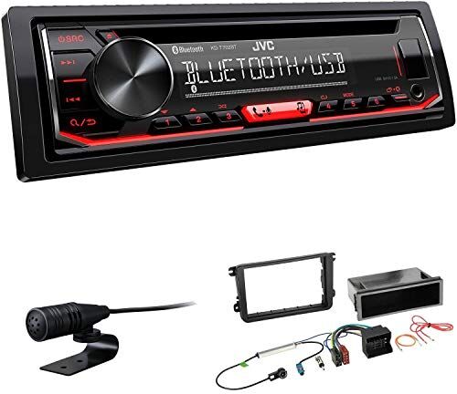 KDT702BTEBS559 EHO Bundle JVC KD-T702BT 1-DIN USB AUX CD Tuner passar Volkswagen VW Touran från 2003 svart