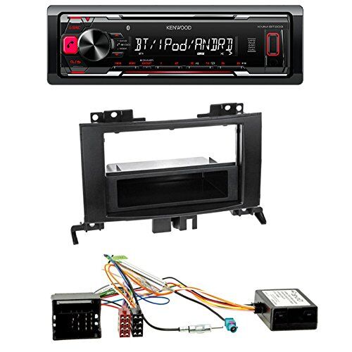 Set: KMM-BT206 Radio Bluetooth Tuner dubbel DIN radiopanel fack svart CANbuss-adapter  Antennadapter  Antennadapter ISO - DIN för VW Crafter (2EC1/2EC2/2EKE/2EKE72EKE2) från 04/2006