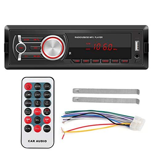 Biuzic4ba37rq0g Biuzi Bil MP3, 12 V bil MP3-spelare stereo ljud musik bil multimedia spelare AUX-ingång med avtagbar panel