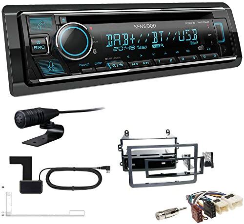 KDCBT740+Einbauset Kenwood KDC-BT740DAB 1-DIN DAB bil radio inklusive antenn lämplig för Nissan 350 Z Facelift 2005-2009 svart