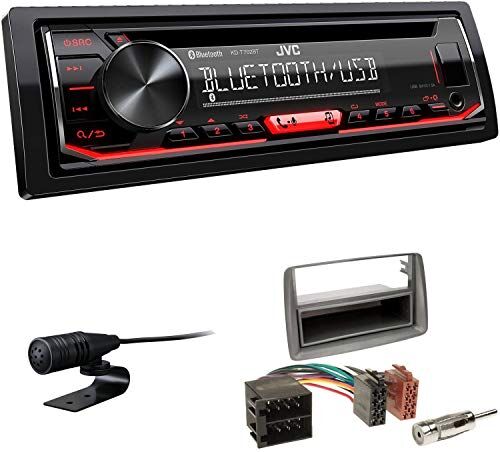 KDT702BTEBS99 EHO Bundle JVC KD-T702BT 1-DIN USB AUX CD tuner lämplig för Fiat Panda 2003–2012 grå