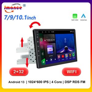 JMANCE 1 Din Car Radio Player 7/9/10 inch 2+32GB Android 13 Carplay Android Auto Touch Screen Multimedia Player Bluetooth WIFI GPS FM Radio