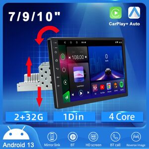 JMANCE 7/9/10 Inch 1 Din Android 13 Car Radio Mirror Link Auto Carplay BT Steering Wheel USB FM Aux-in Touch Screen Multimedia Player