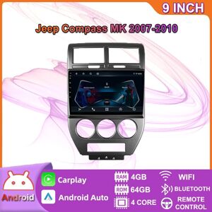 BAODANDP Android 2 Din Car Multimedia Player For Jeep Compass MK 2007-2010 Head Unit Stereo Carplay GPS Navigation BT WIFI4+64GB
