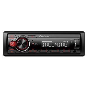 Pioneer MVH-330DAB 1-DIN receiver with DAB/DAB+, Bluetooth, Red illumination, USB and compatible with Android devices.
