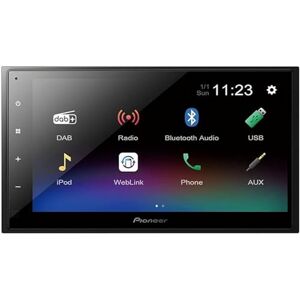 1026881 Pioneer DMH-A340DAB Mechafree 6.8” Capacitive touchscreen multimedia player, with Smartphone Mirroring. Bluetooth, DAB/ DAB+ Digital Radio, 13-band GEQ