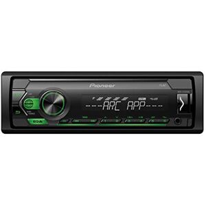 Pioneer MVH-S120UBG 1-DIN receiver with green illumination, USB and compatible with Android devices.