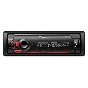 Pioneer MVH-S420DAB 1-DIN receiver with DAB/DAB+, Bluetooth, Red illumination, USB, Spotify, Pioneer Smart Sync App and compatible with Apple and Android devices.