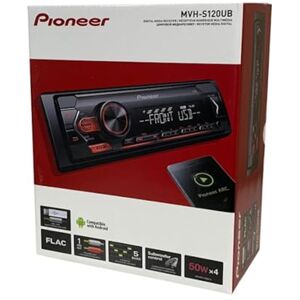 Pioneer MVH-S120UB 1-DIN receiver with red illumination, USB and compatible with Android devices.