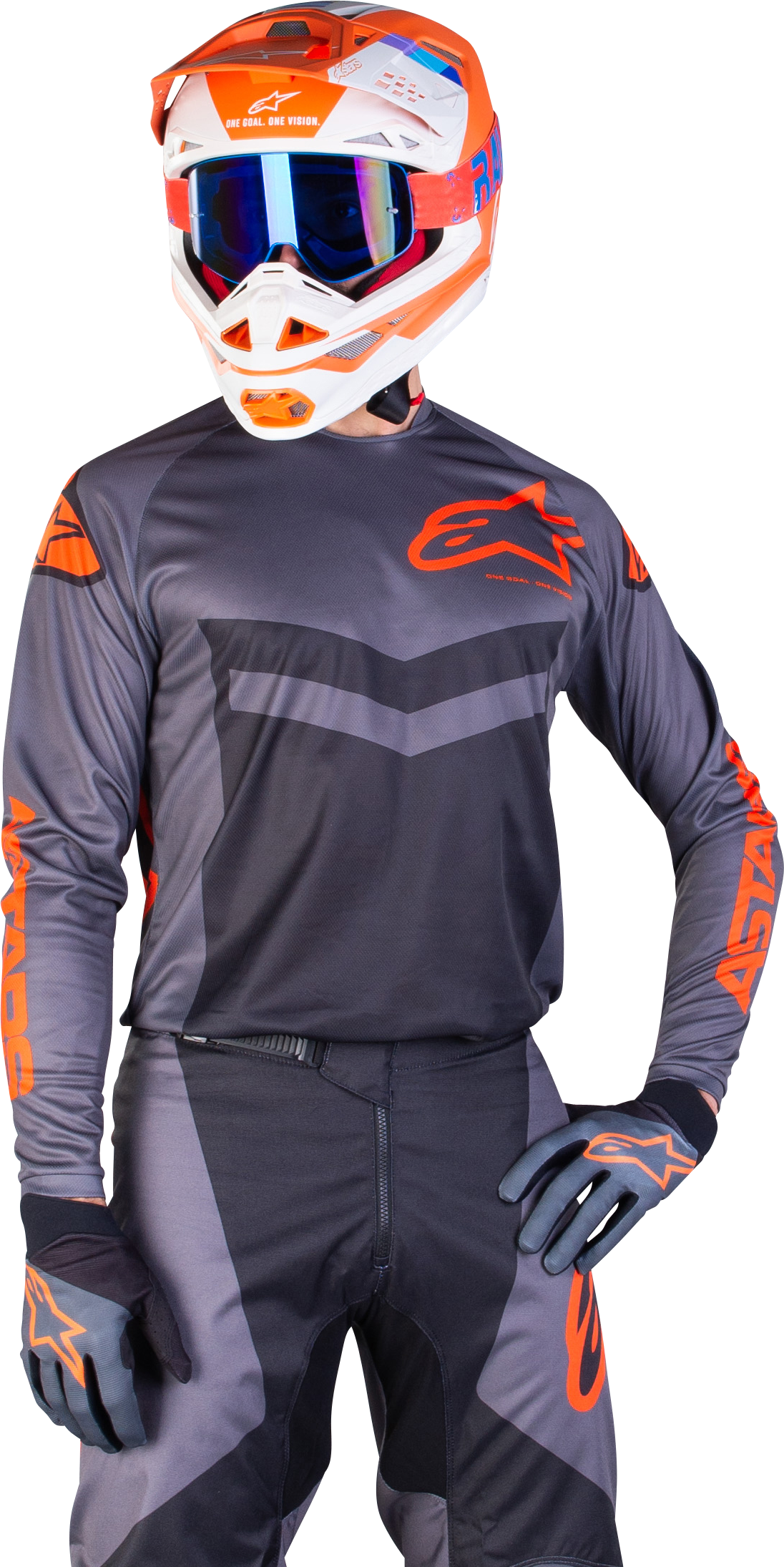 Alpinestars Crossipaita Alpinestars Fluid Speed Harmaa-Oranssi