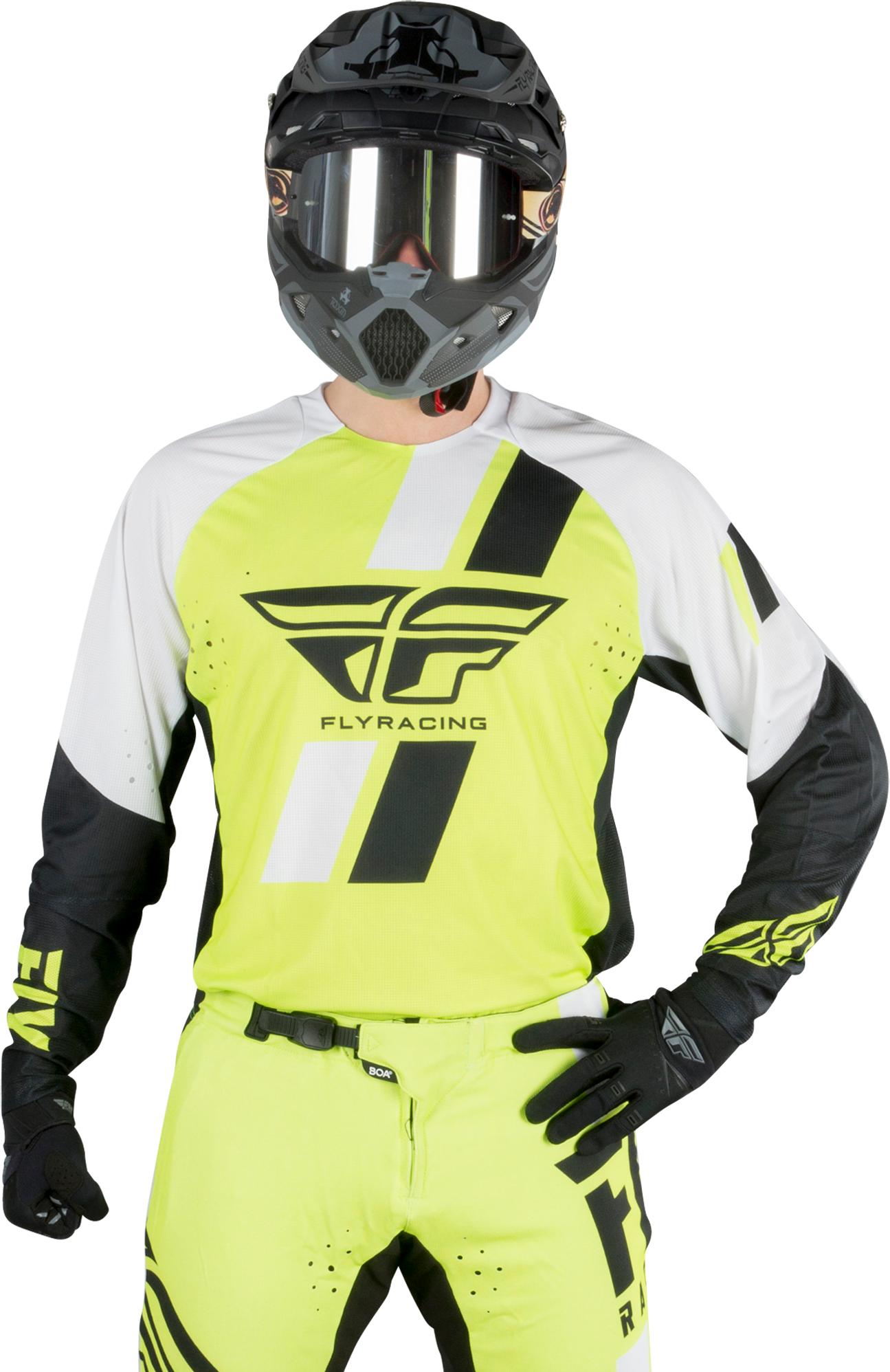 FLY Racing Crossipaita Fly Evo Neon-Musta-Valkoinen