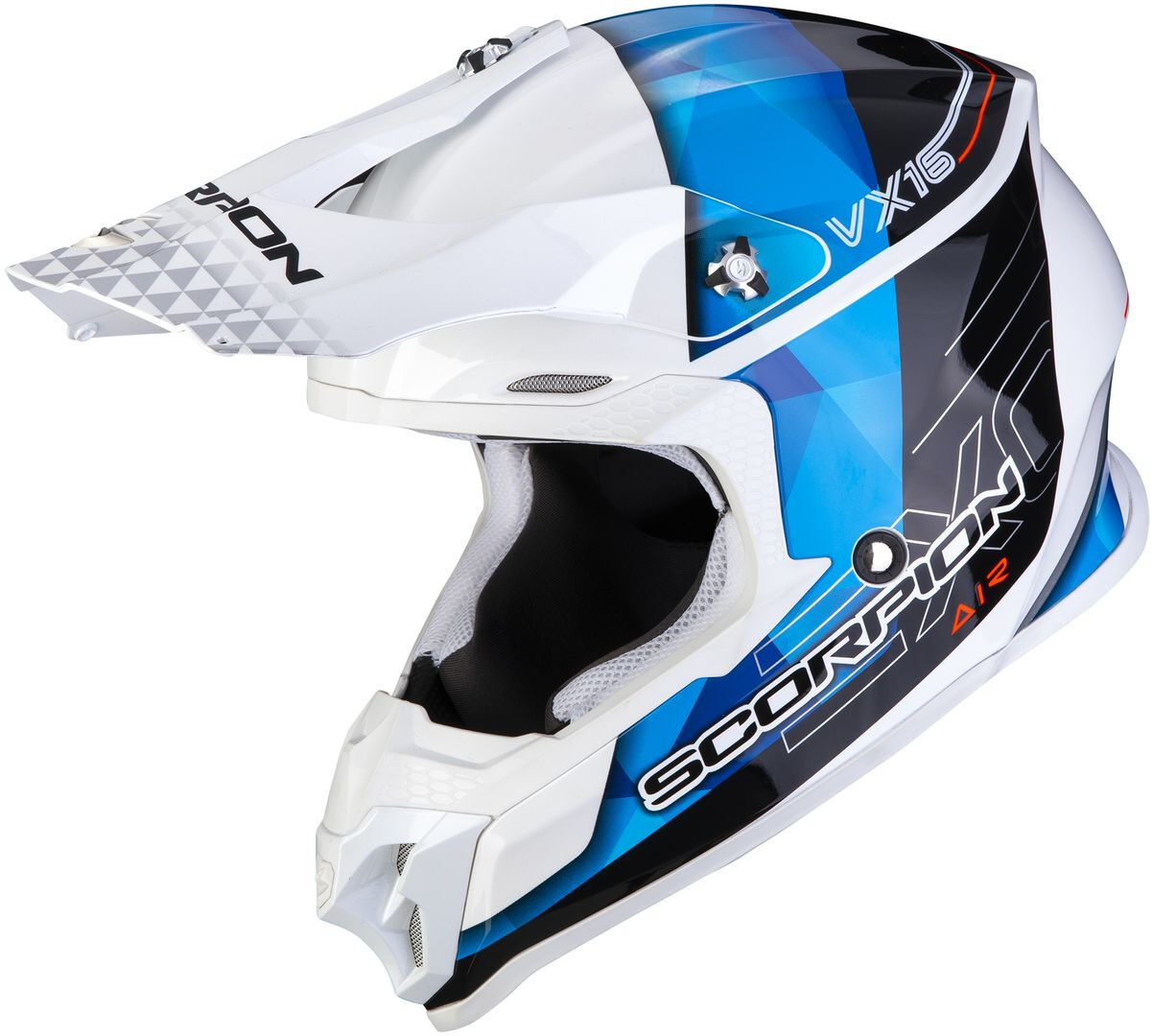 Scorpion VX-16 Air Gem Motocross hjelm 2XL Hvit Blå