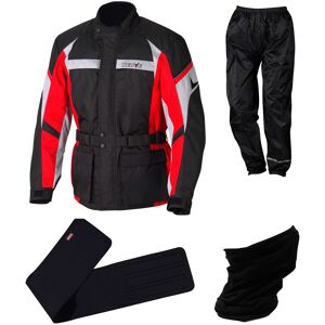 NERVE Motorradkombi »NERVE Set«, (Set, 4) schwarz/rot  XL