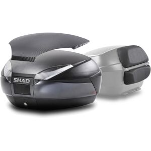 SHAD SH48 Dark Grey Topcase Set + Carbon Cover + Rückenlehne  schwarz