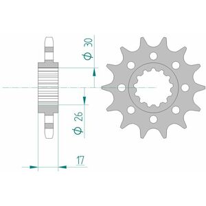 AFAM Standard-Stahlkettenrad 20615 - 525