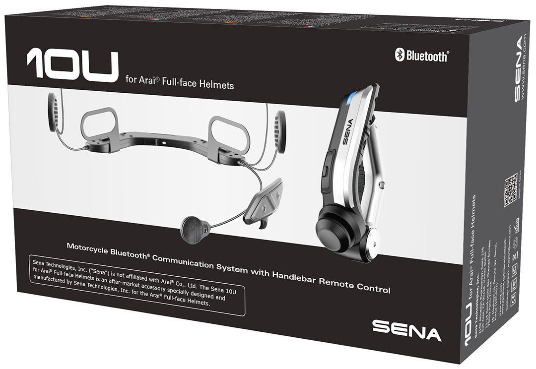 Sena 10U - Arai Bluetooth Kommunikationssystem Einzelset Einheitsgröße Schwarz