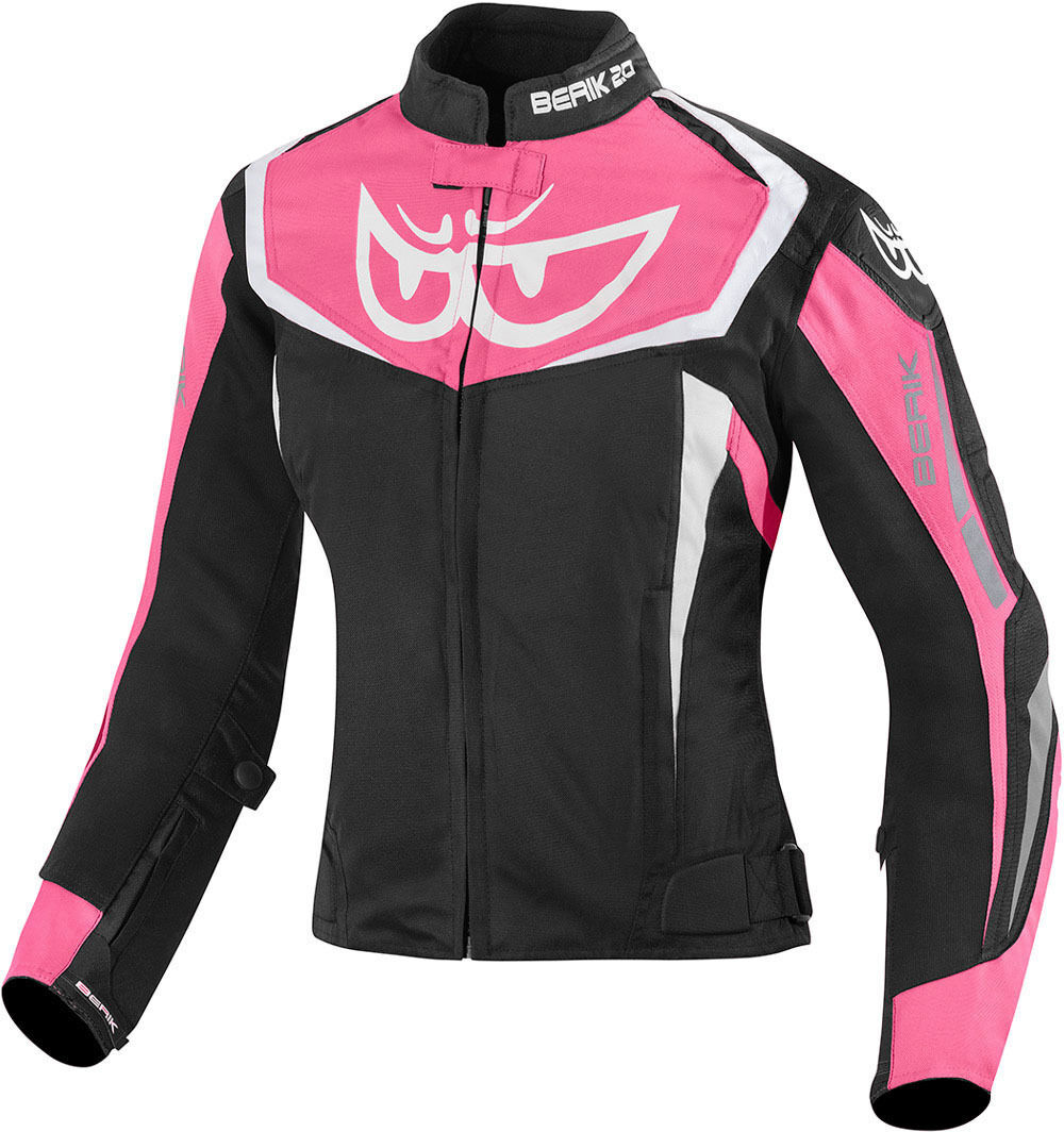 Berik Bad Eye wasserdichte Damen Motorrad Textiljacke 40 Schwarz Pink