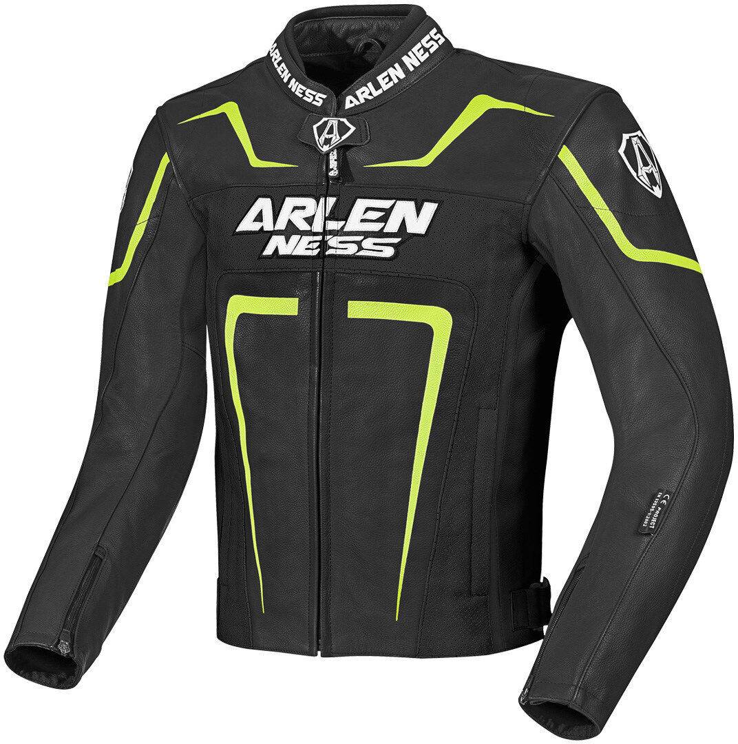 Arlen Ness Motegi Motorrad Lederjacke 48 Schwarz Gelb