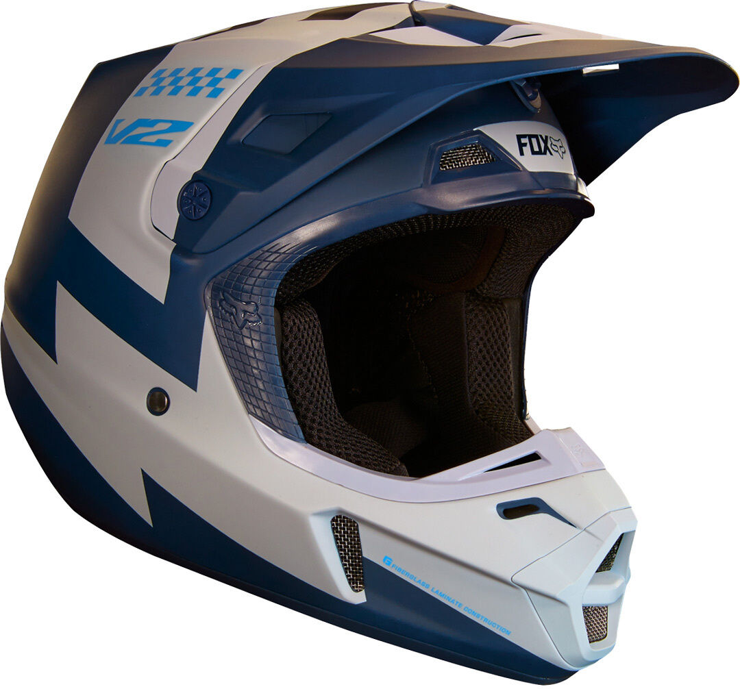 FOX V2 Master MX Helm S Grau Blau