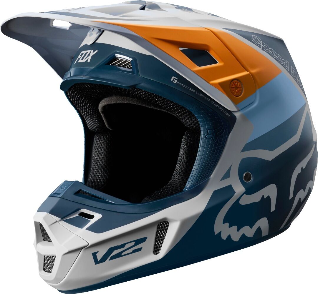 FOX V2 Murc Motocross Helm S Grau