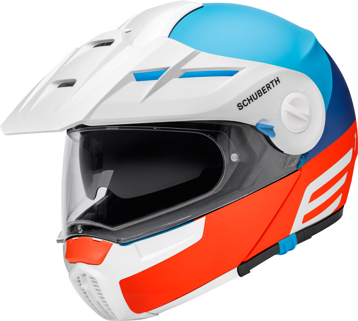 Schuberth E1 Cut Klapphelm 3XL Weiss Blau Orange