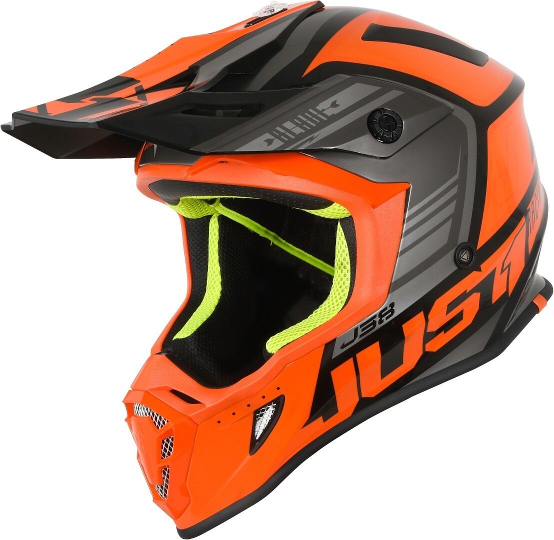 Just1 J38 Blade Motocross Helm S Schwarz Orange